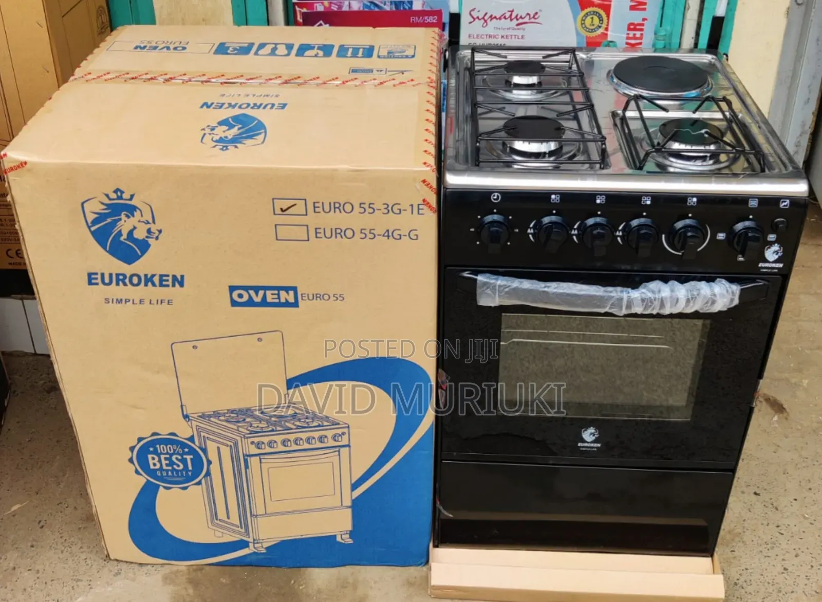Euroken Standing Cooker 3g+1e With Electric Oven 50x55cm Cooker