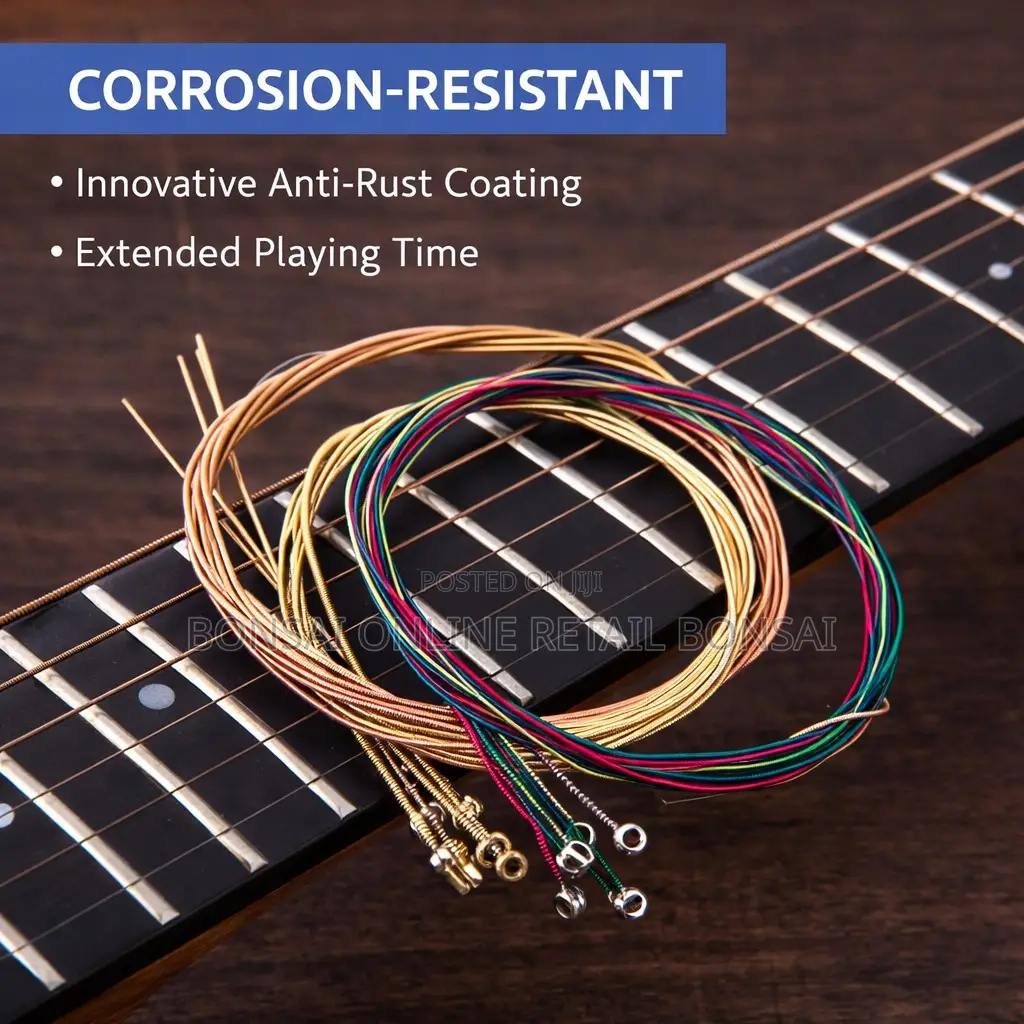 Acoustic Guitar Copper Strings 1–6 Set, Anti-Rust Bright Sound