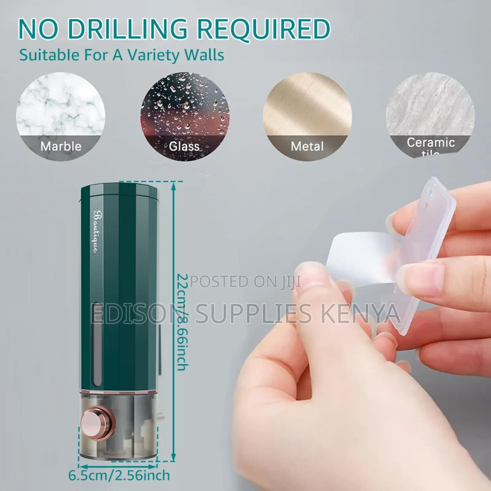 Soap Dispenser Wt Stick-on Tape Shampoo Hand Wash Sanitizer Dispensers
