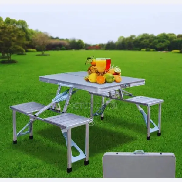 Portable Folding Aluminum Picnic Table With Benches