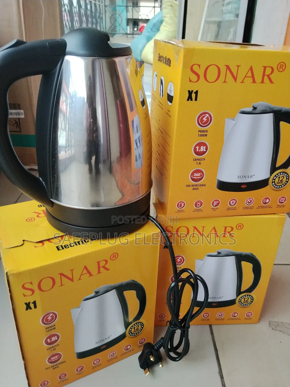 Large 1.8l Sonar Stainless Kettle - Saves Time Energy