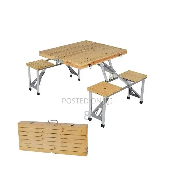 Compact Foldable Picnic Table Bench Set for Camping