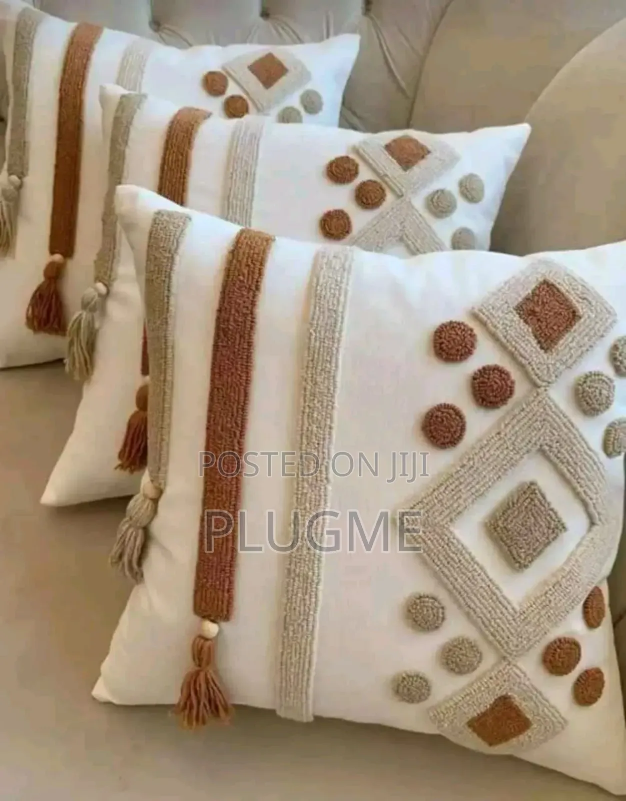 Boho Vintage Tufted Cushion Throw Pillow Cases With Tassels