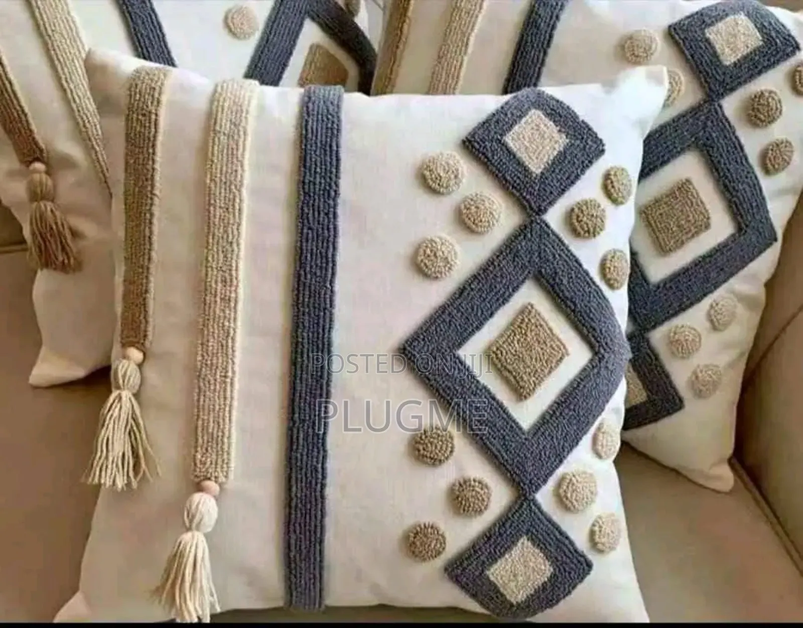 Boho Vintage Tufted Cushion Throw Pillow Cases With Tassels
