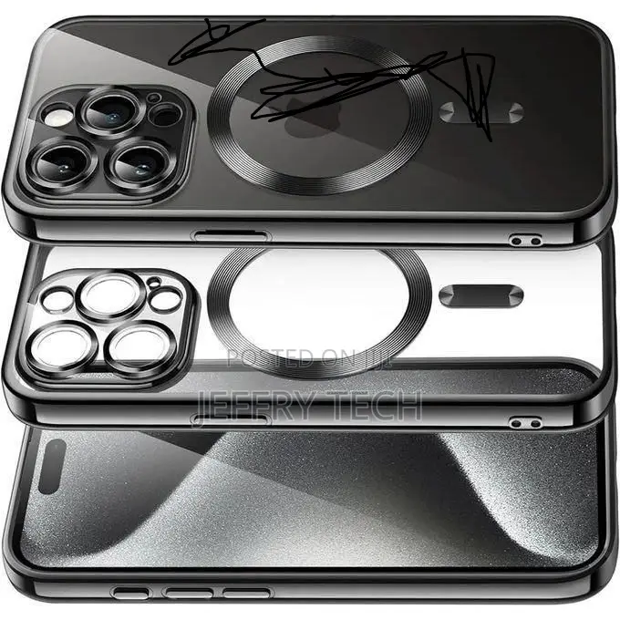 Magsafe Black Transparent iPhone 15 Pro Max Case
