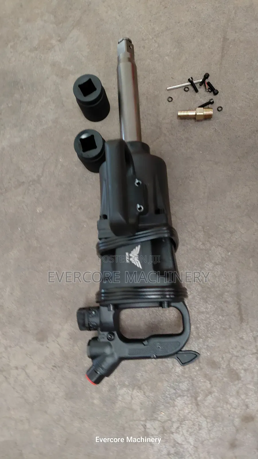 Commercial Pneumatic Impact Wrench Machine With Nuts Accessories.