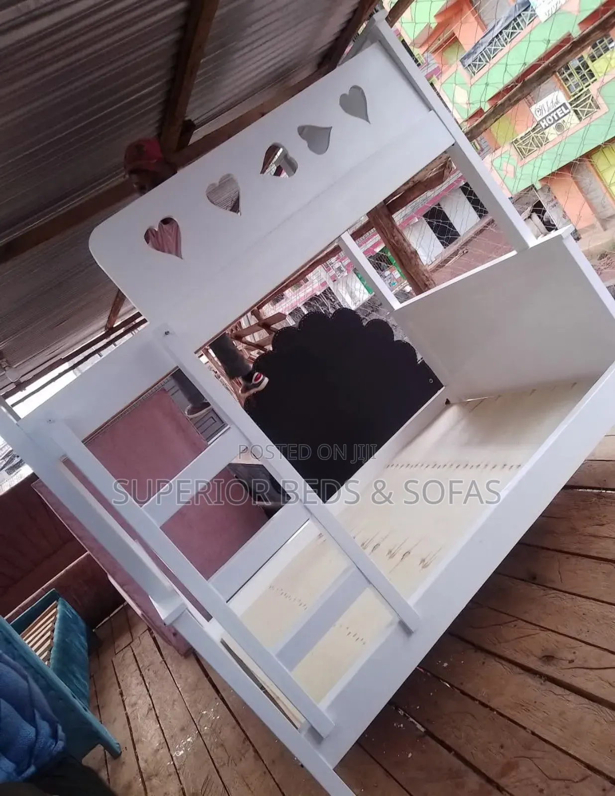 White Bunk Bed 3.5 by 6 Top , 4 by 6 Bottom.