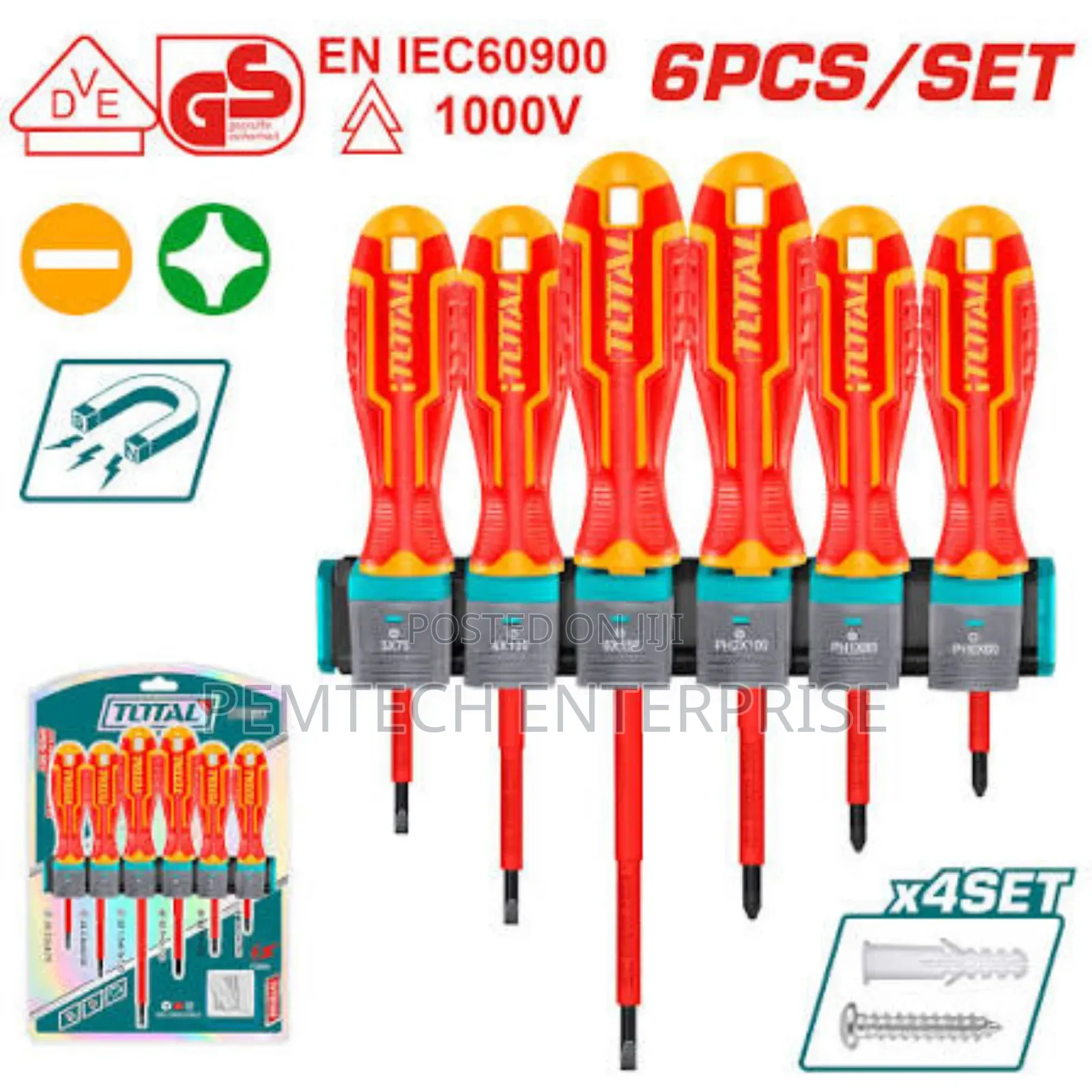 Total Thtis566 6-Piece Insulated Screwdriver Set.