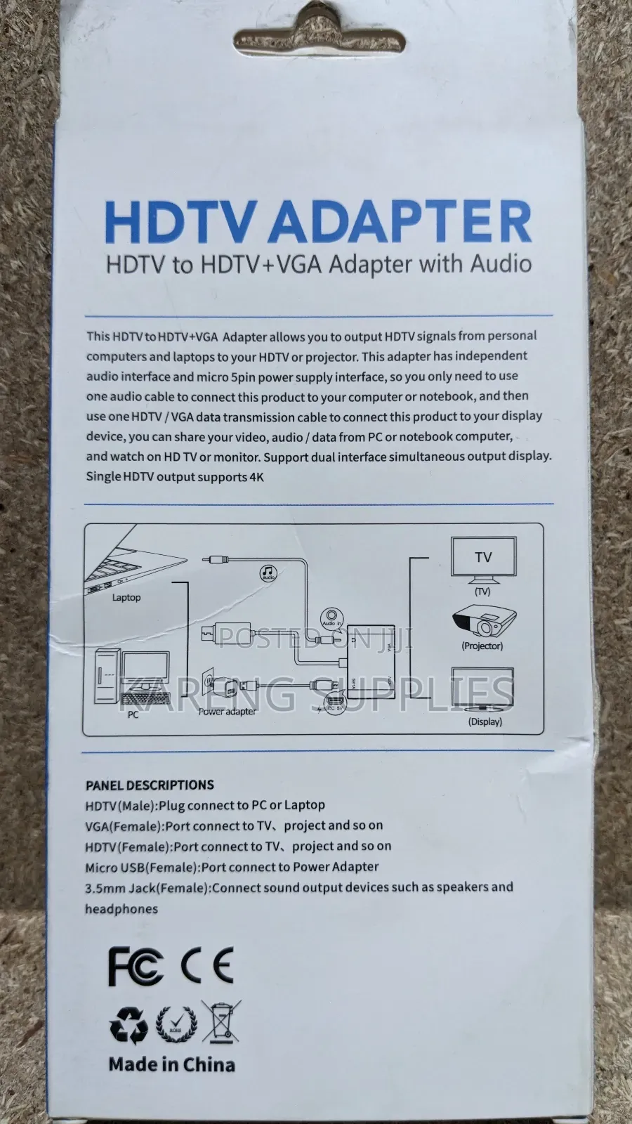 HDTV to Hdtv+Vga Adapter With Audio