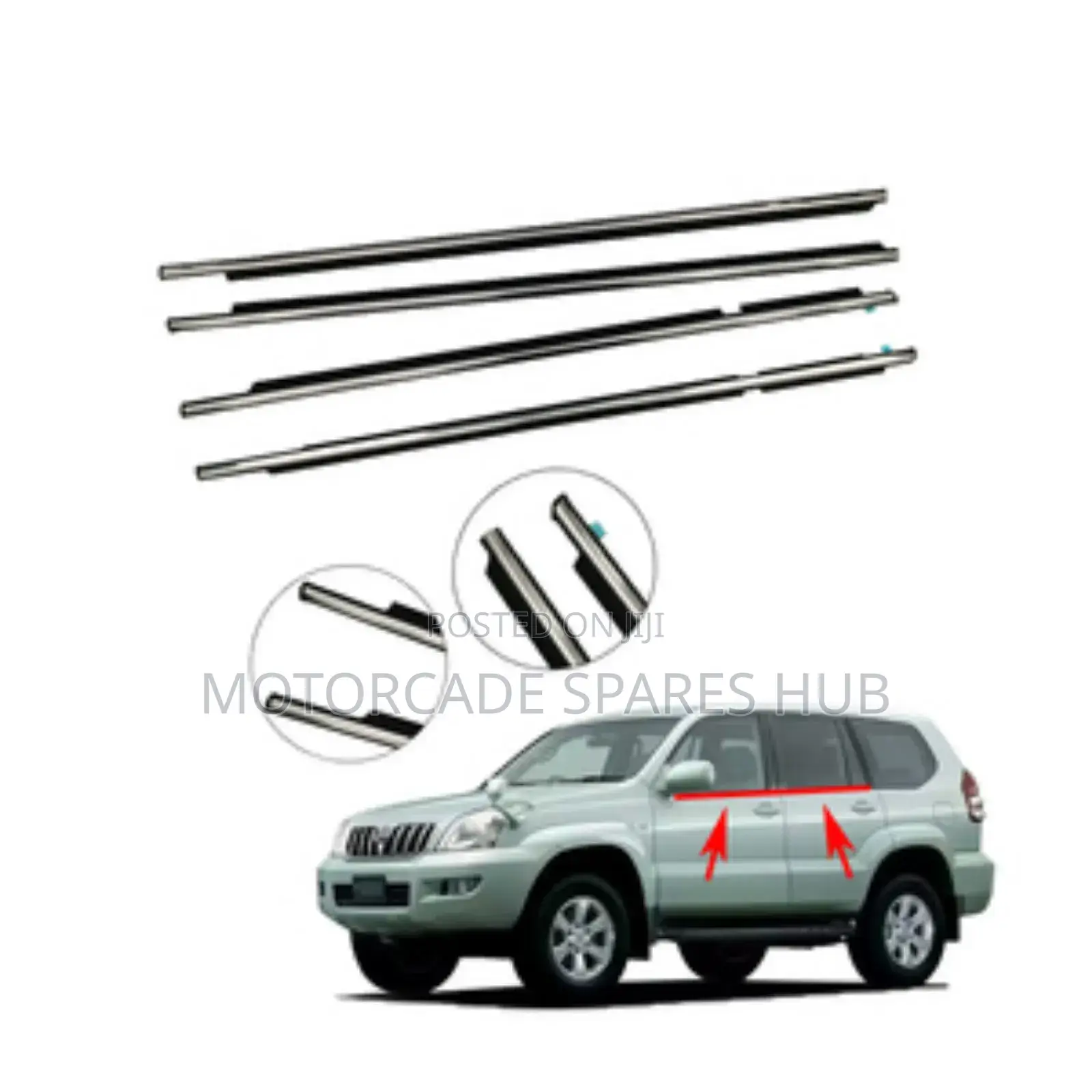 Toyota Landcruiser Prado J120 Weather Strips Moulding Chrome