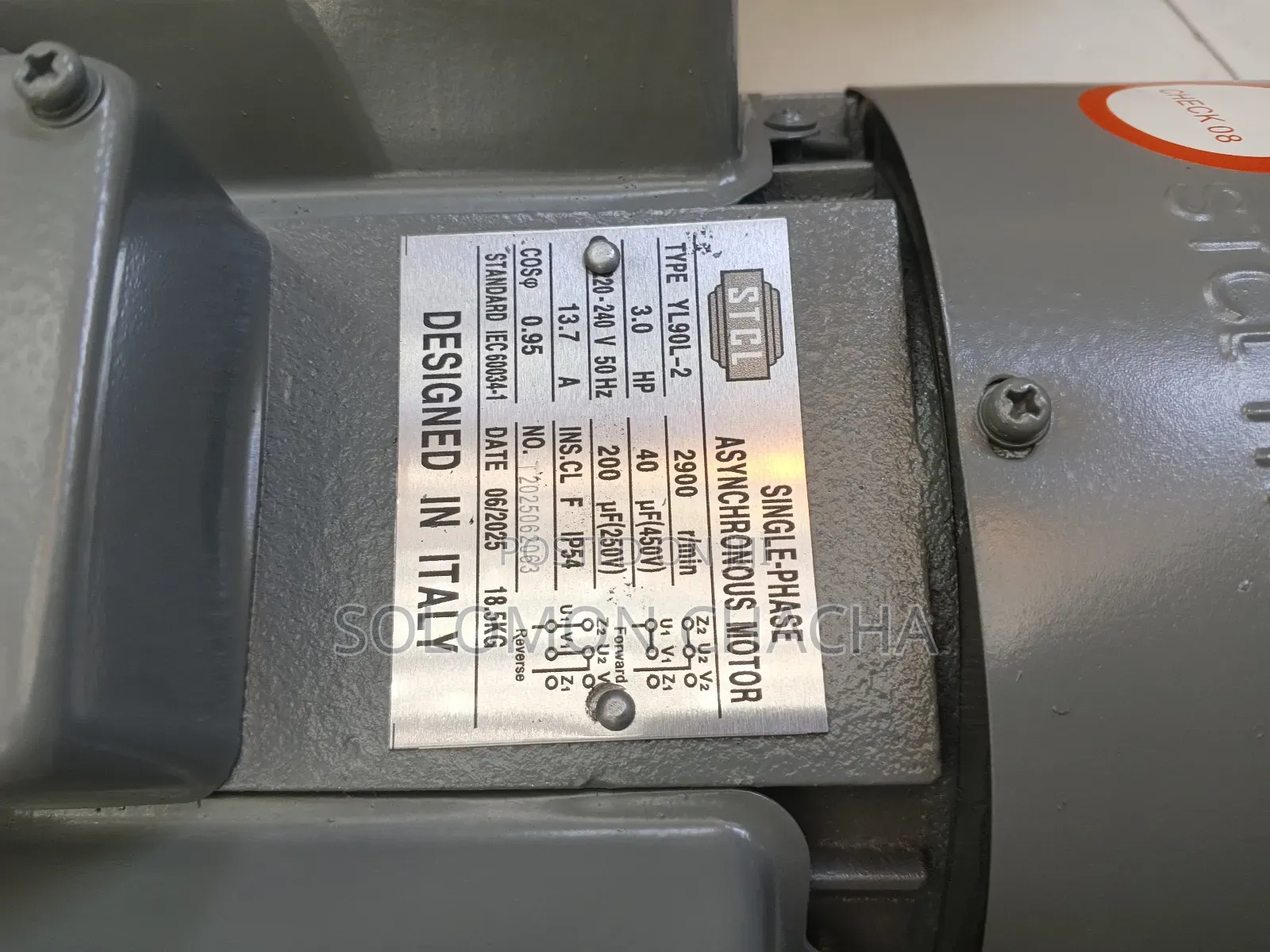 Stcl 3hp Single-phase Heavyduty Industrial Electrical Motor (2900 Rpm)