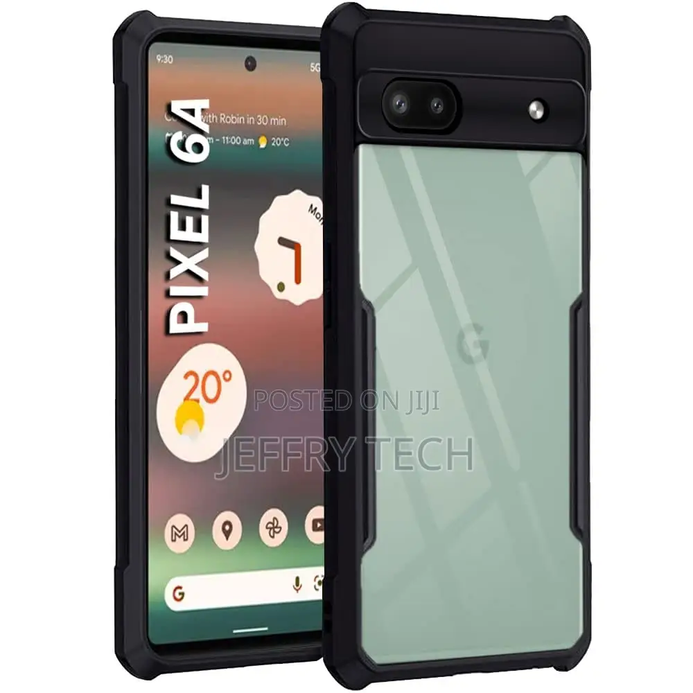 Clear Transparent With Black Border for Google Pixel 6a - (Transparen