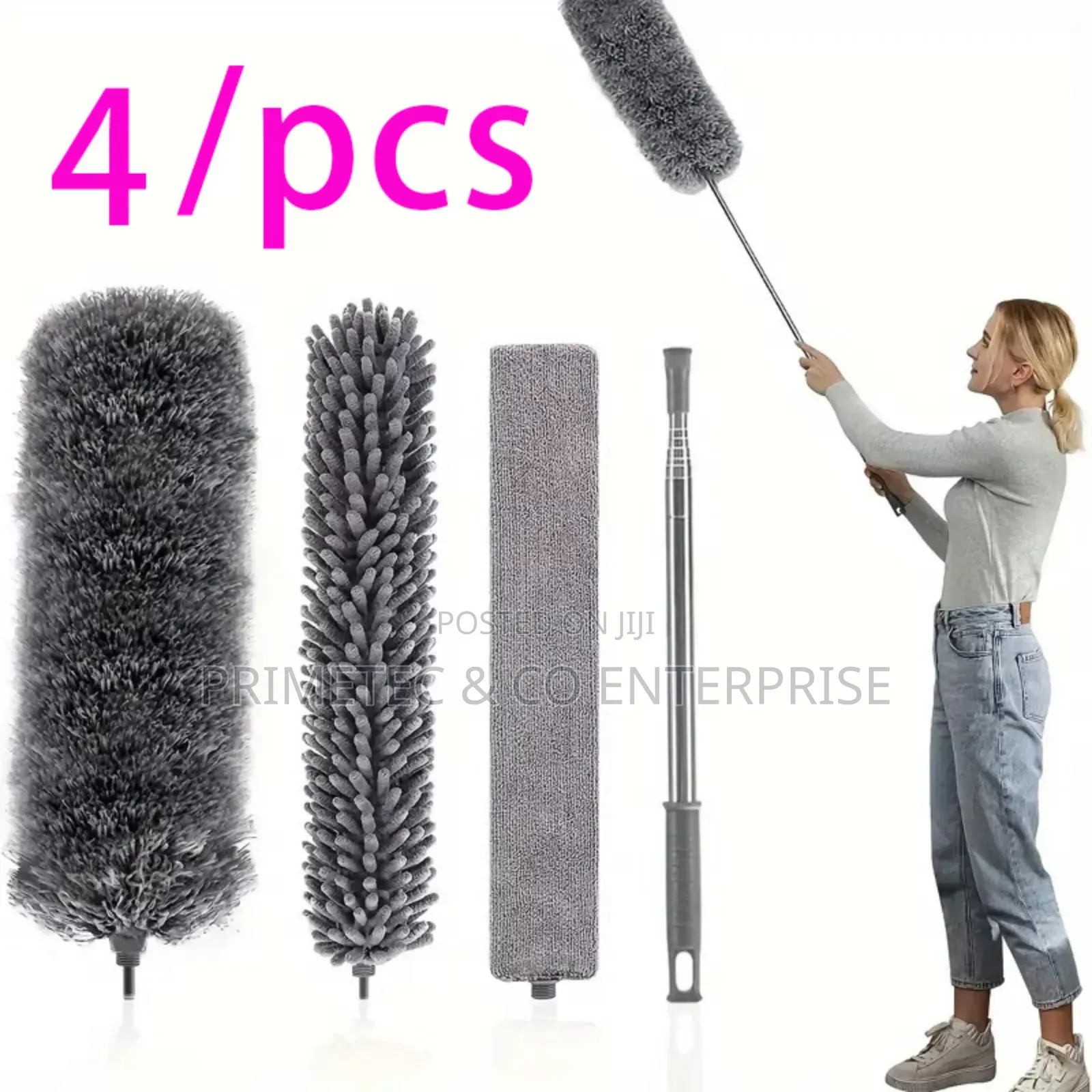 Multifunctional Retractable Duster With Bendable Head