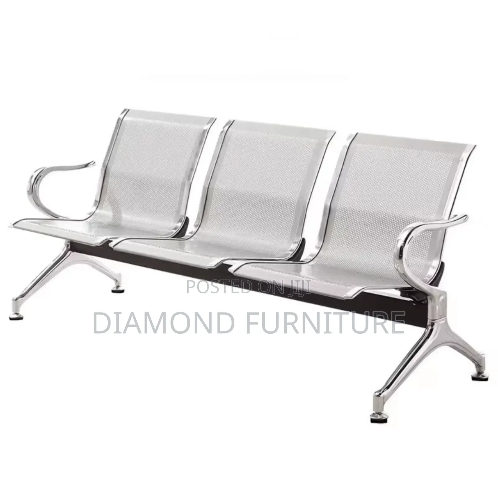3-Seater Airport Waiting Chair Stainless Steel Bench – Kenya