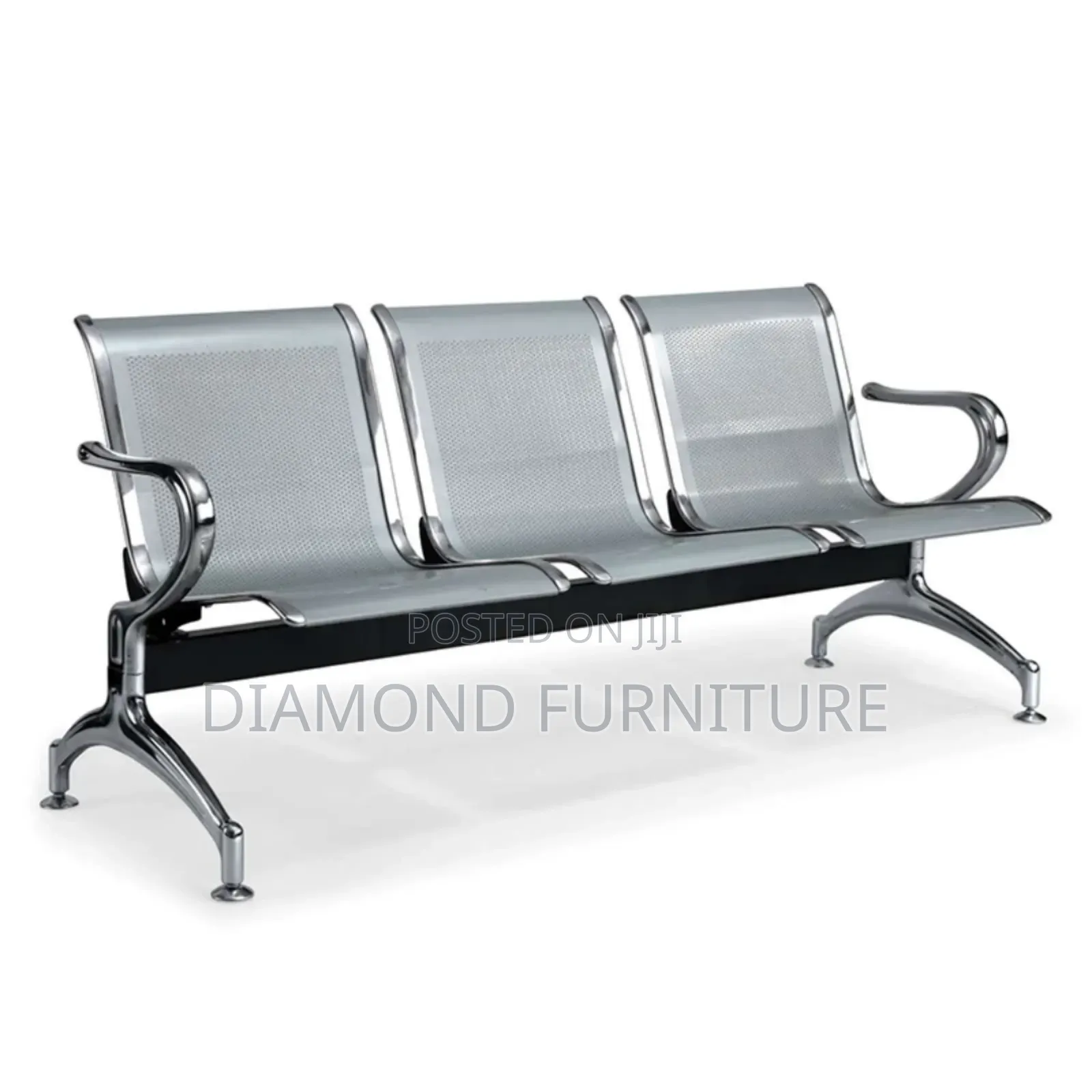 3-Seater Airport Waiting Chair Stainless Steel Bench – Kenya