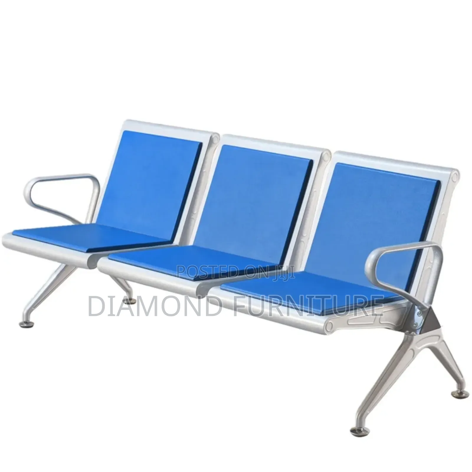 Heavy-Duty 3-Seater Waiting Chair | Cushioned Hospital Office Bench