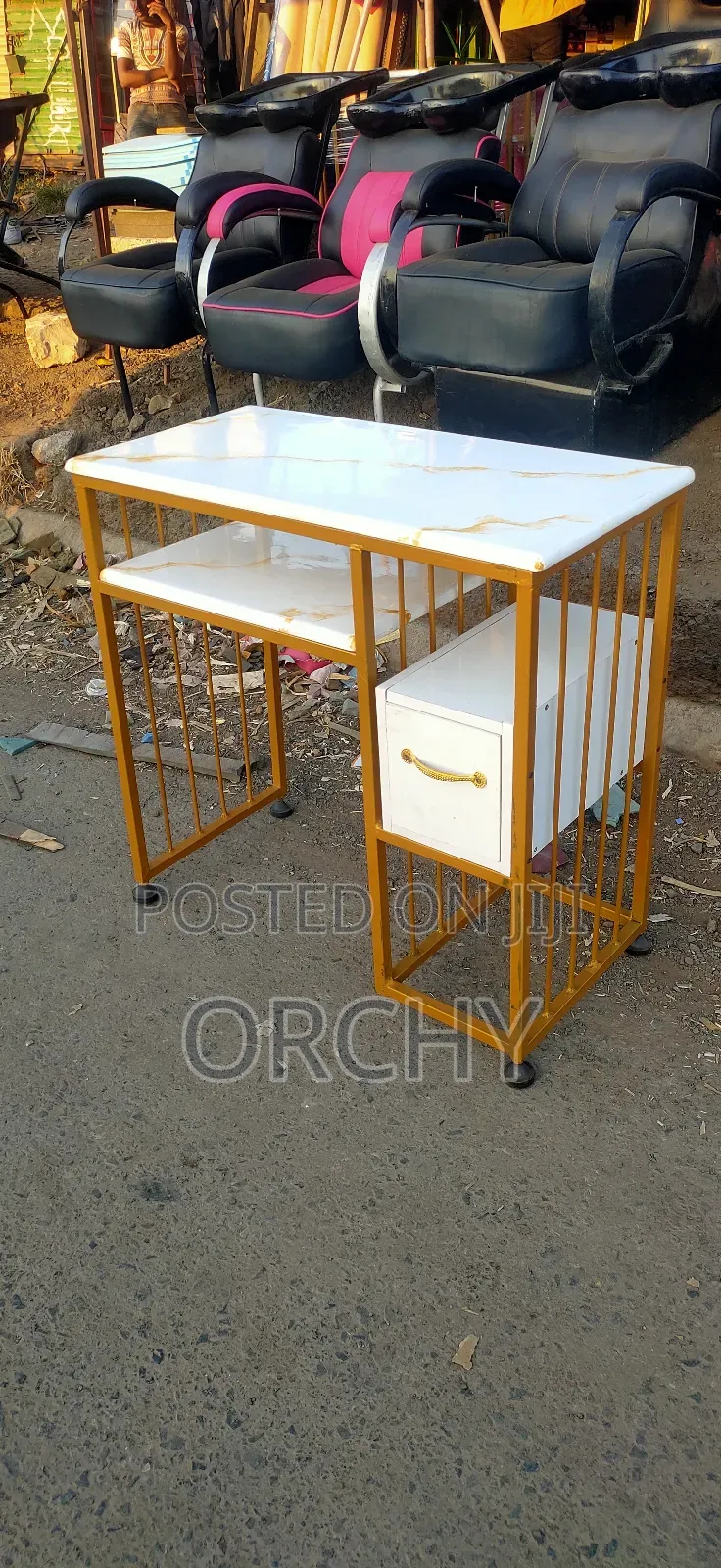Marble Top Manicure Table/ Nail Table