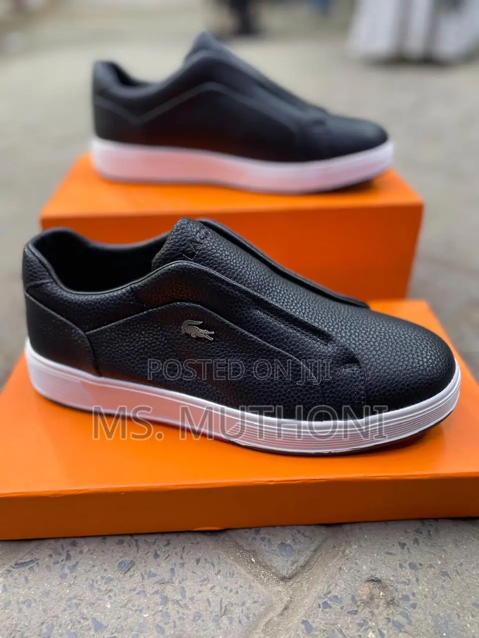 Lacoste Men's Matteo Slip-on Sneakers With a Faux Leather Upper.