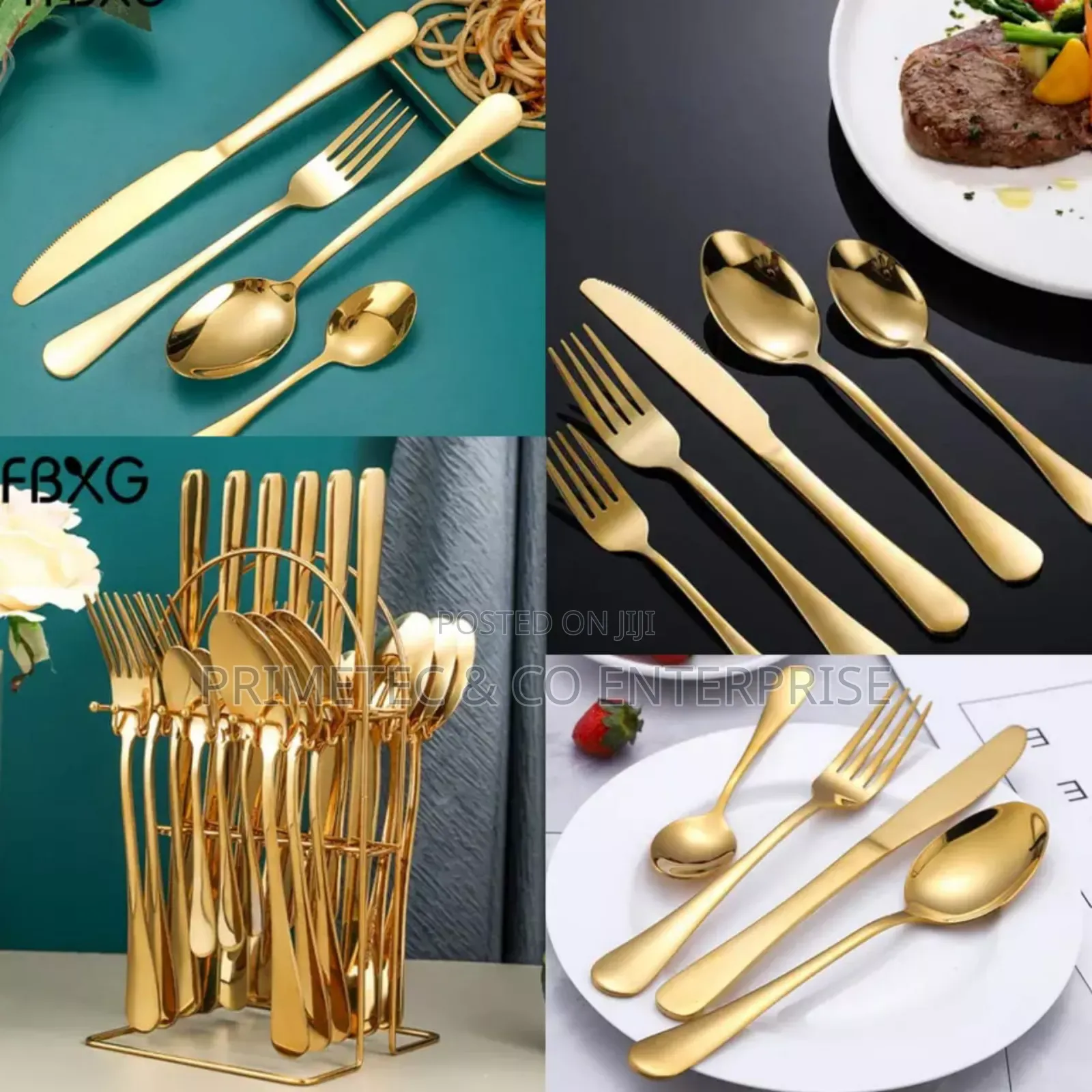24pc Gold Cutlery Set 