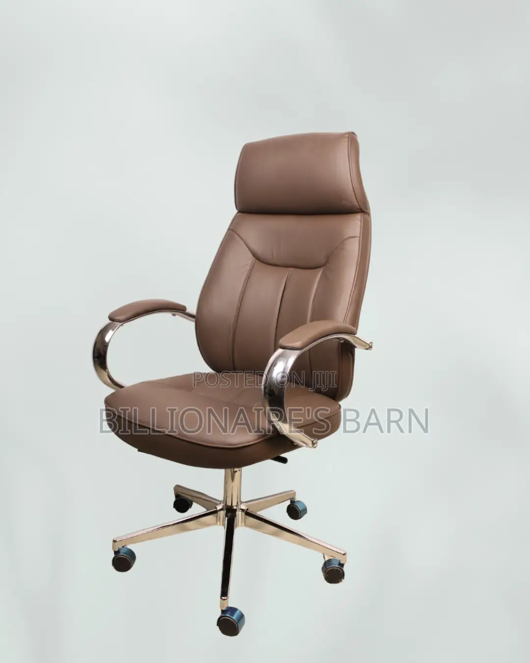 Executive Leather Chair | Space-Saving Fit, Strong Chrome Base