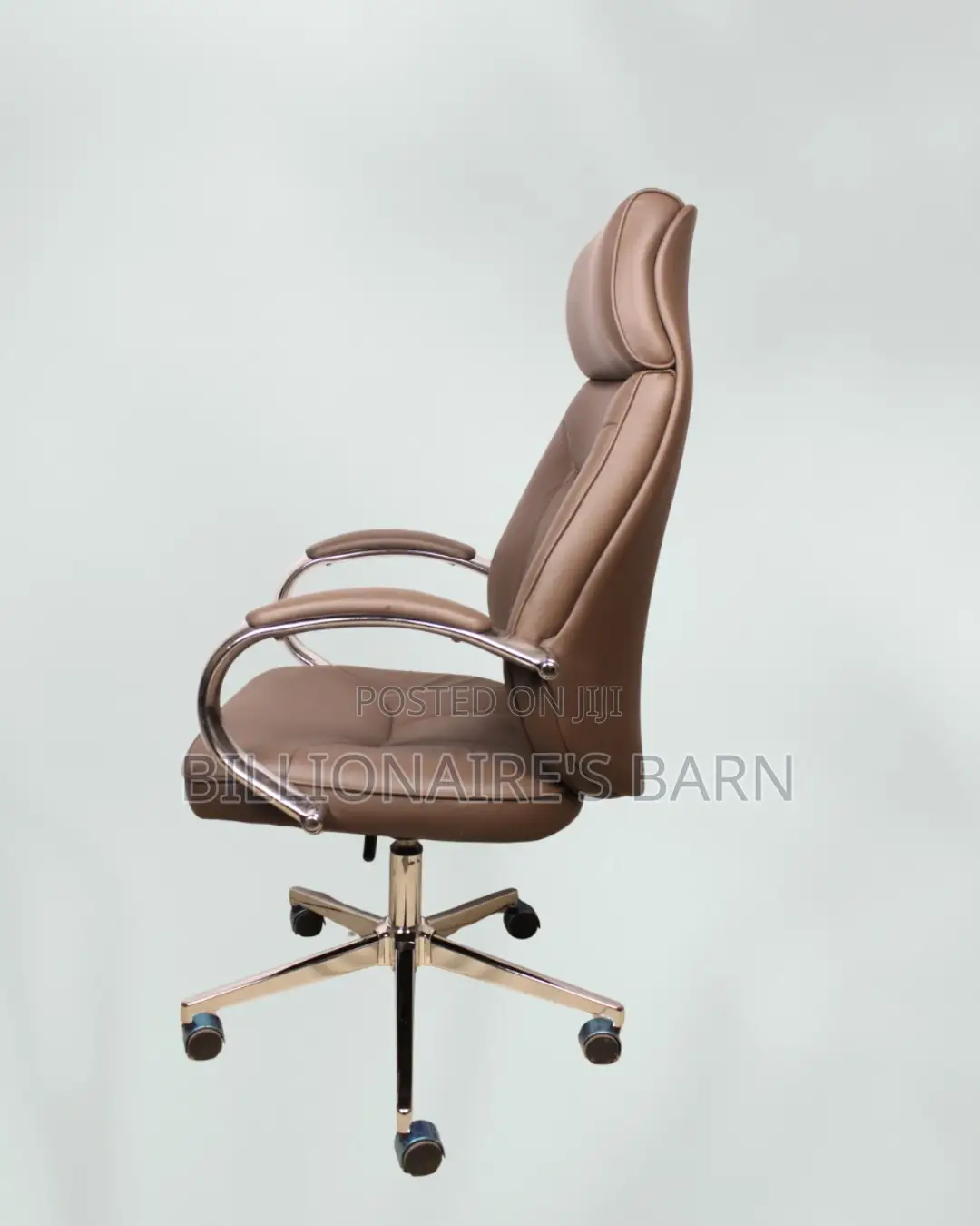 Executive Leather Chair | Space-Saving Fit, Strong Chrome Base
