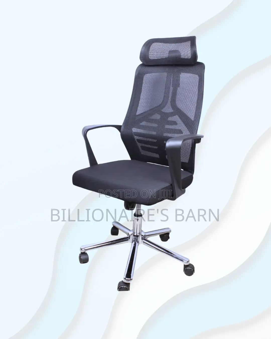 High-Back Mesh Task Chair for Work — Lower-Back Support