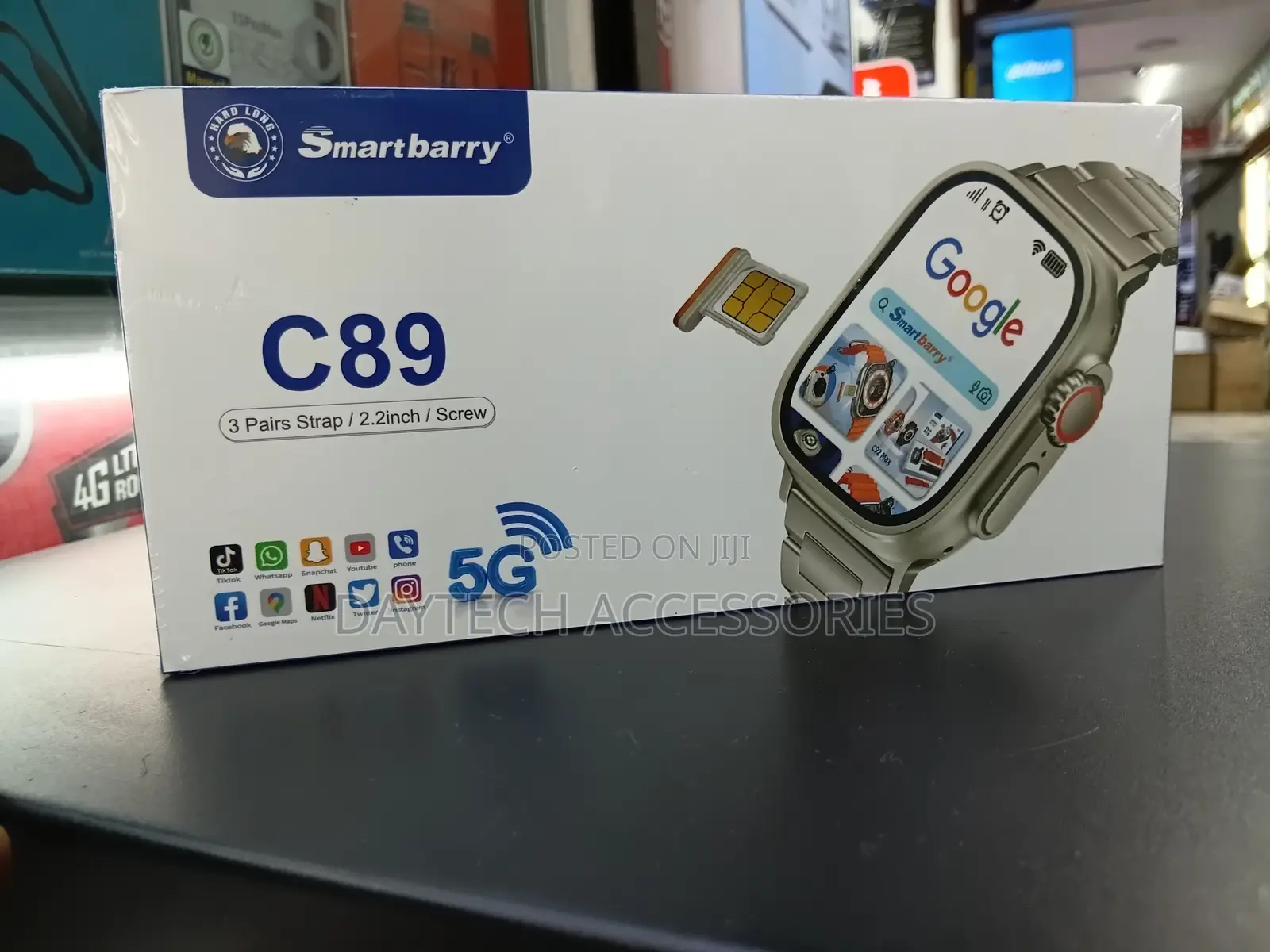 Smartberry C89 Android Smartwatch – 2.2” Display, 4gb Ram,64gb Storage