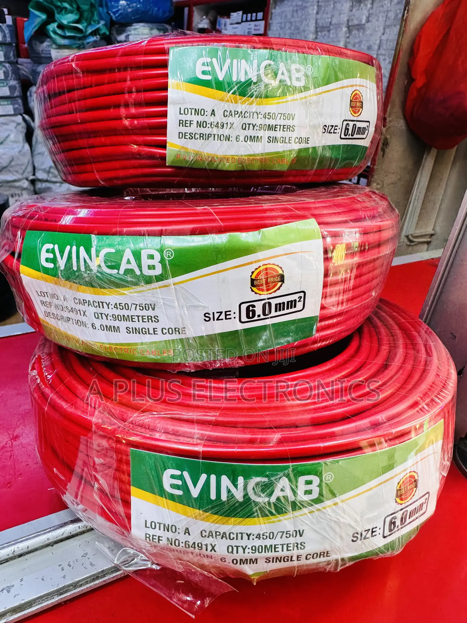 Evincab 6.0mm Single Core Wiring Cable 90m Wire(Red) –Safe Efficient