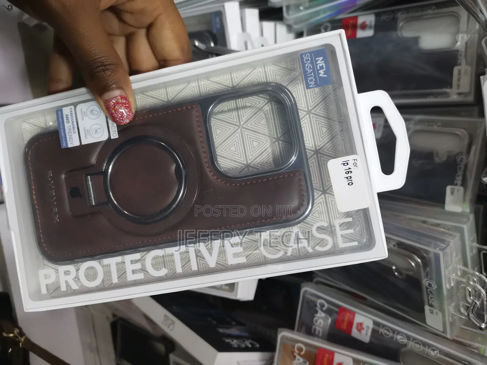 Hazde Magnetic iPhone 16 Pro Leather Case With Invisible Stand