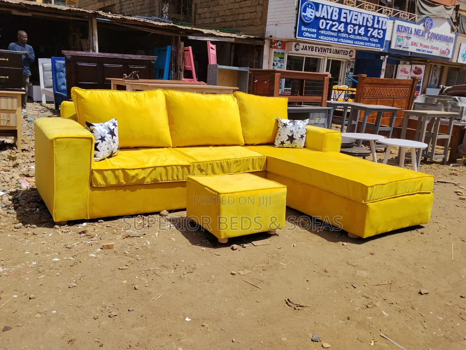 Mustard Yellow Modern Sectional 5-Seater Sofa