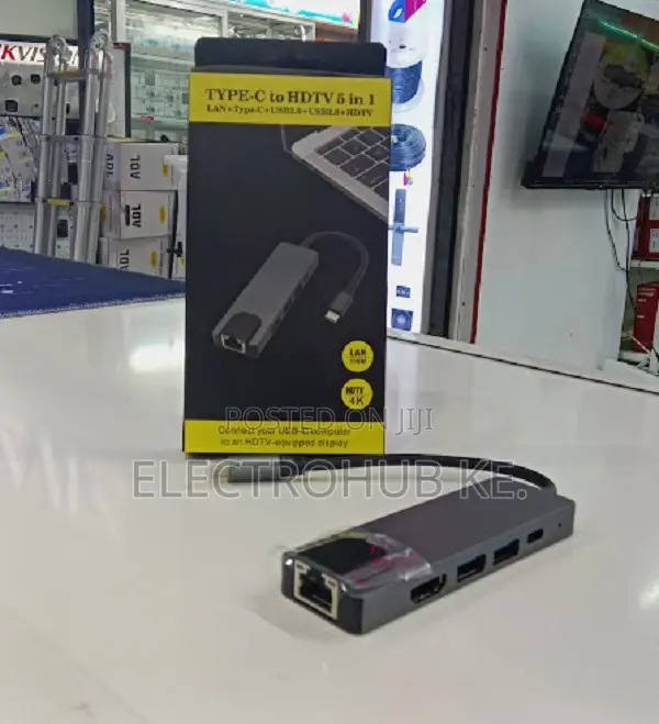 Universal Usb-c Hub 5 In 1 With Hdmi And Ethernet