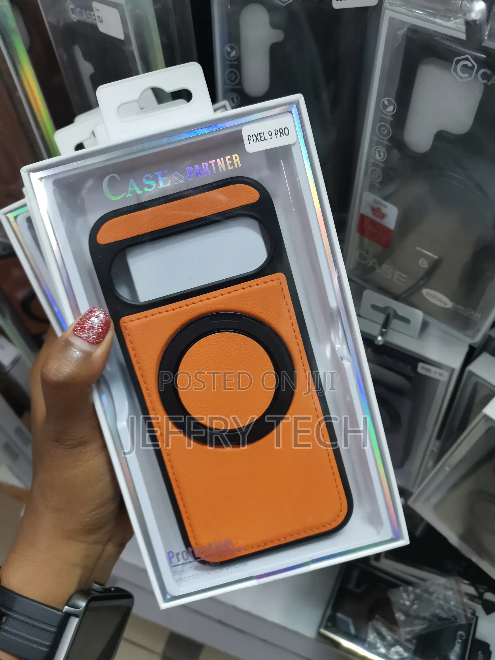 Azeca Google Pixel 9 Pro Magnetic Leather Case With Invisible Stand