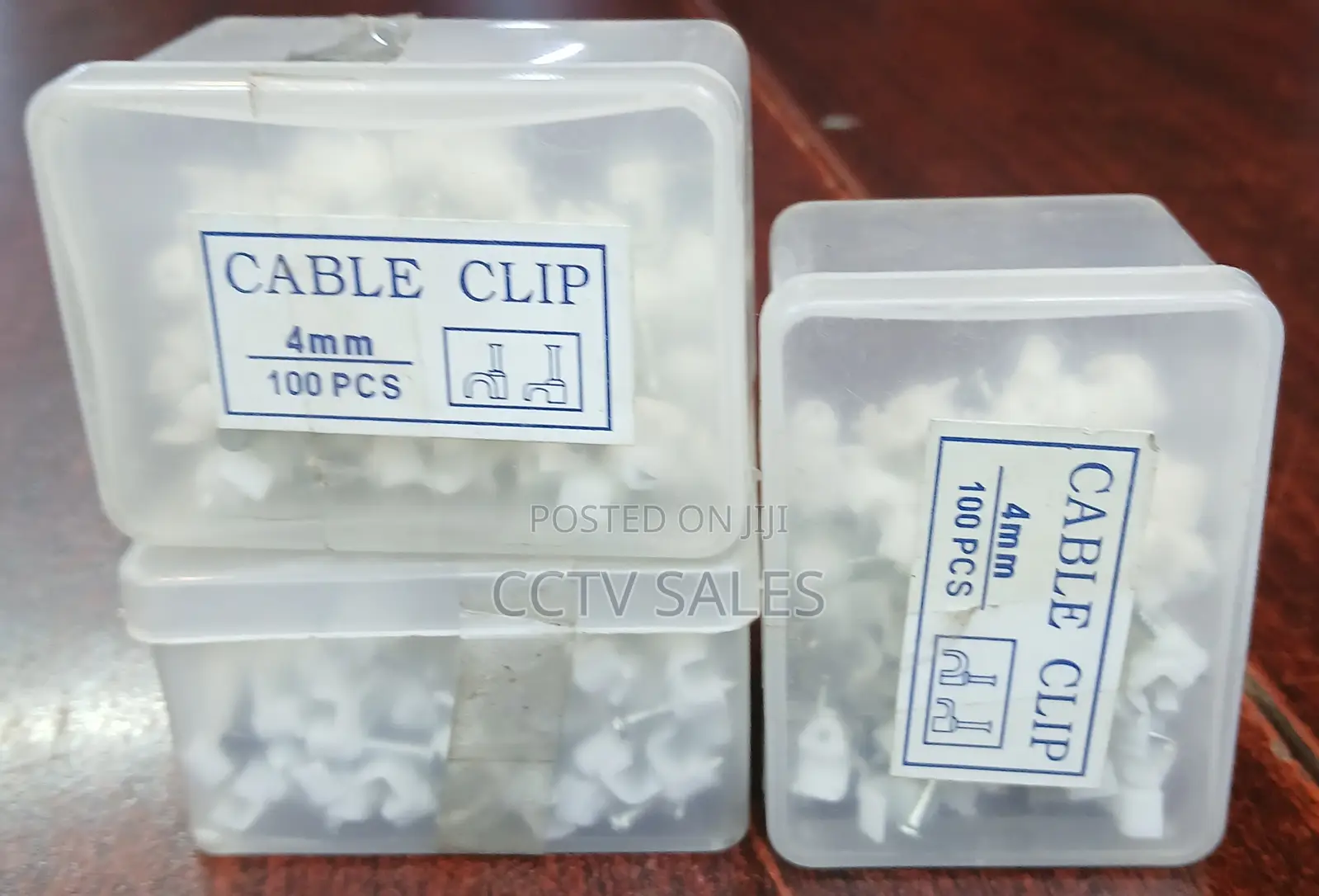 White Cable Clips 4mm