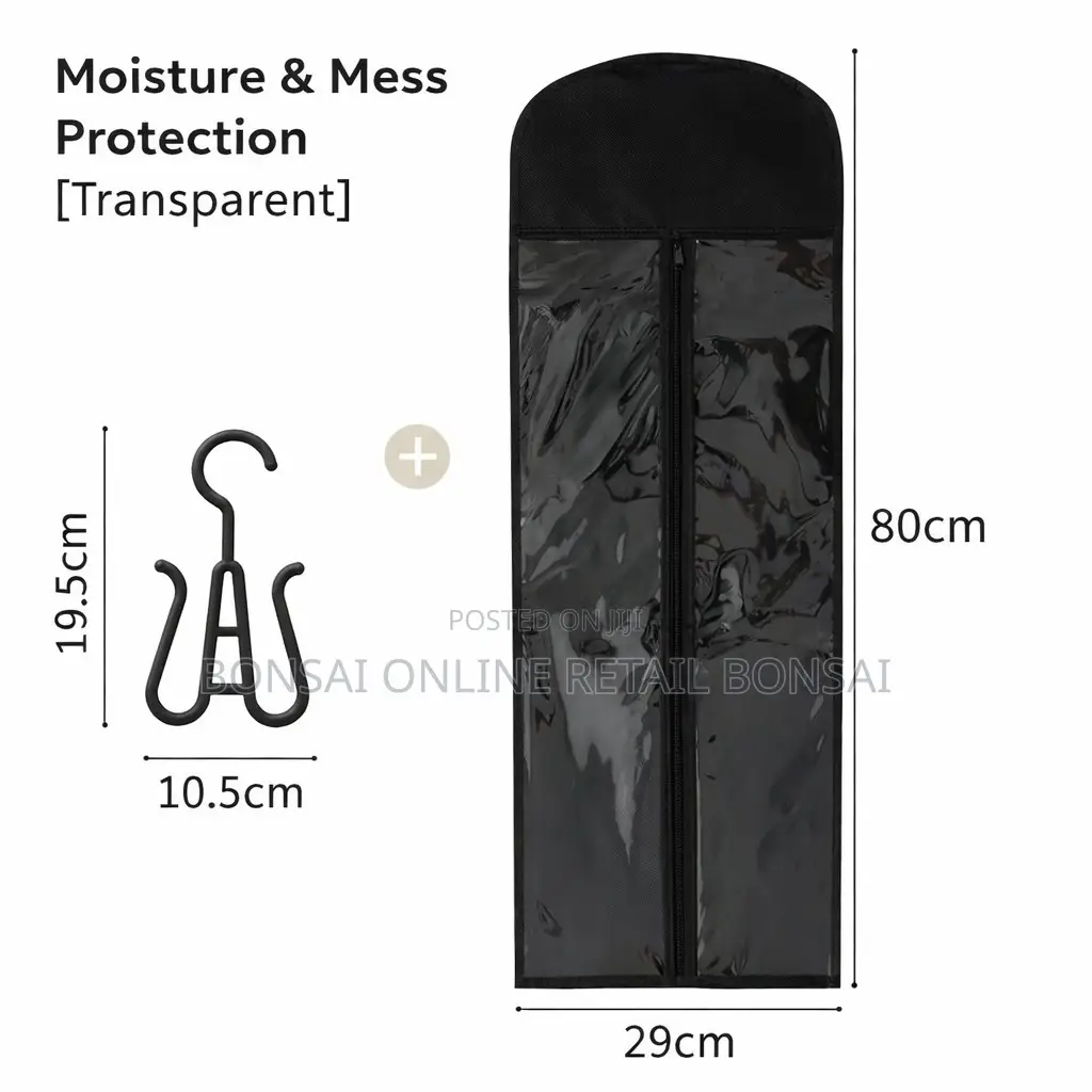Transparent Wig Storage Bag With Hanger – Hair Extension Dust Cover