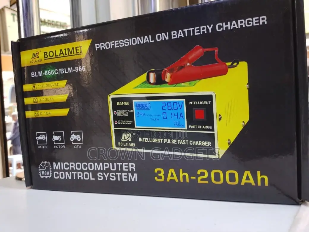 Intelligent Pulse Battery Charger BLM-866 for Cars Bikes