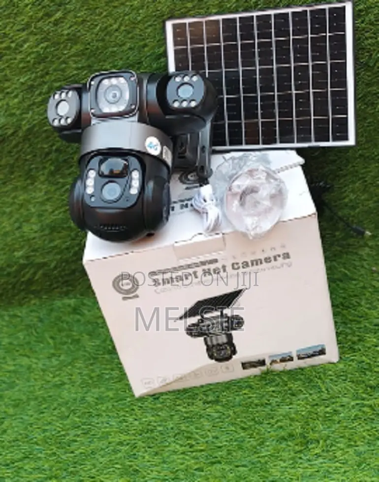 Triple Lens Solar PTZ Cam - (Pir Human Detection,Colored Night Vision