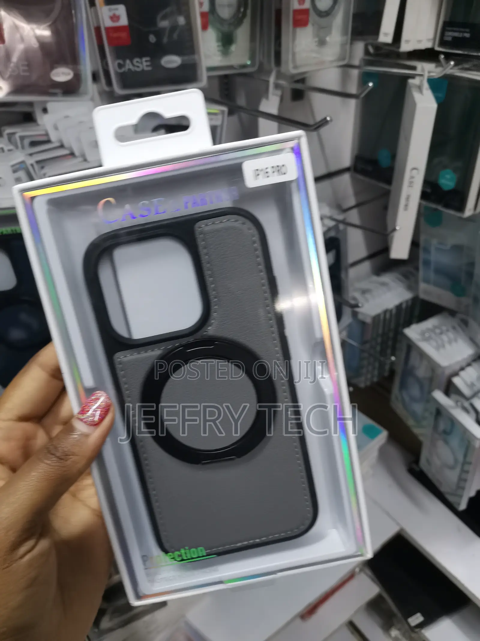 Sevio Leather Magnetic Invisible Stand Back Case for iPhone 16 Pro
