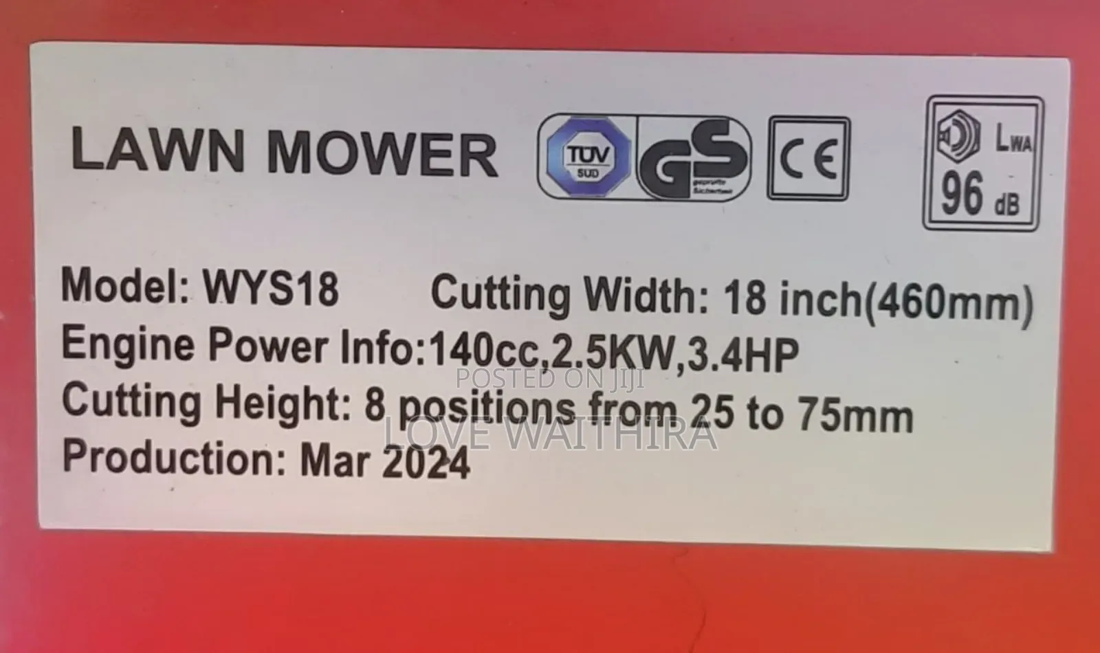 18inch Briggs Stratton 140cc Self Propelled Lawn Mower