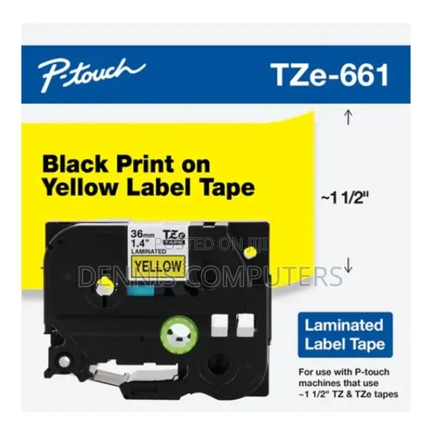 Brother Tz2-631 12mm X 8m Black on Yellow Label Tape