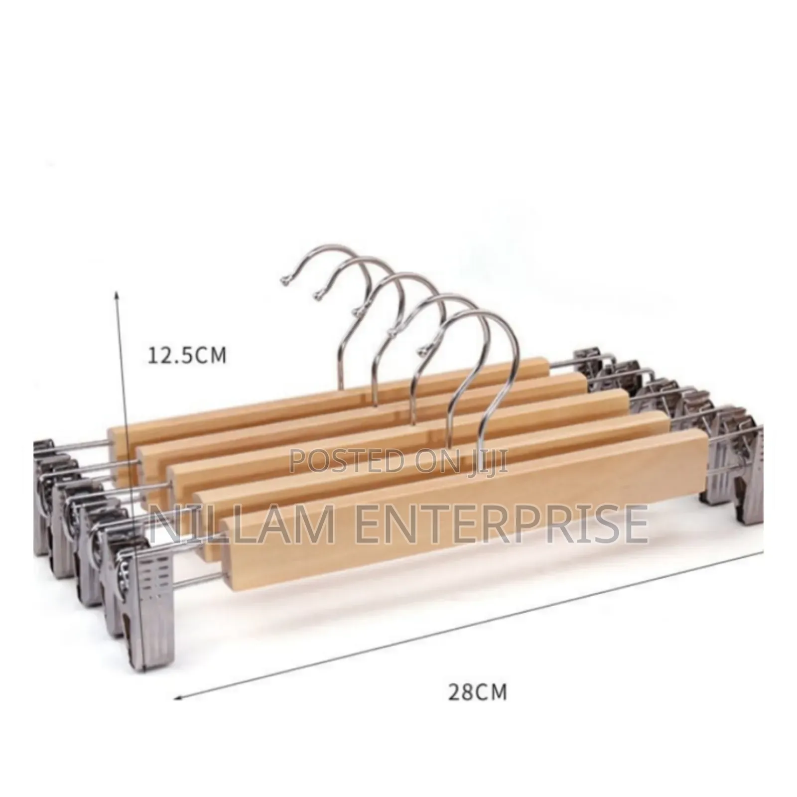 5pcs 33cm High Grade Natural Wooden Hangers