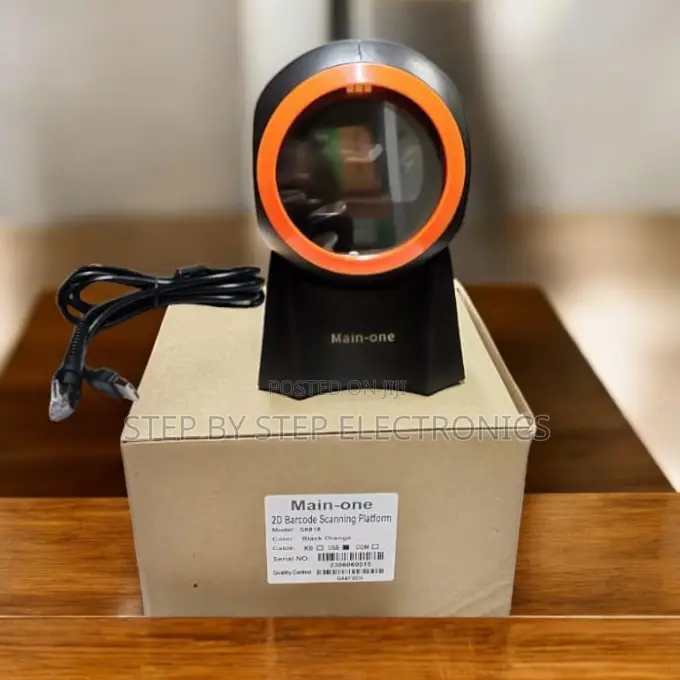 Plug and Play 1d 2d Desktop Round Table Mount Laser Barcode Scanner