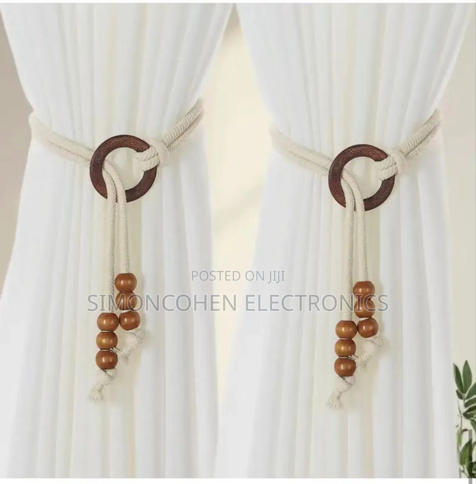 2pcs Natural Cotton Rope Curtain Tiebacks Boho Style