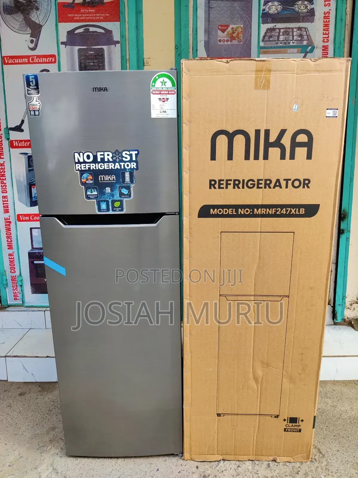 *Mika 247litres Double Door Fridge No Frost