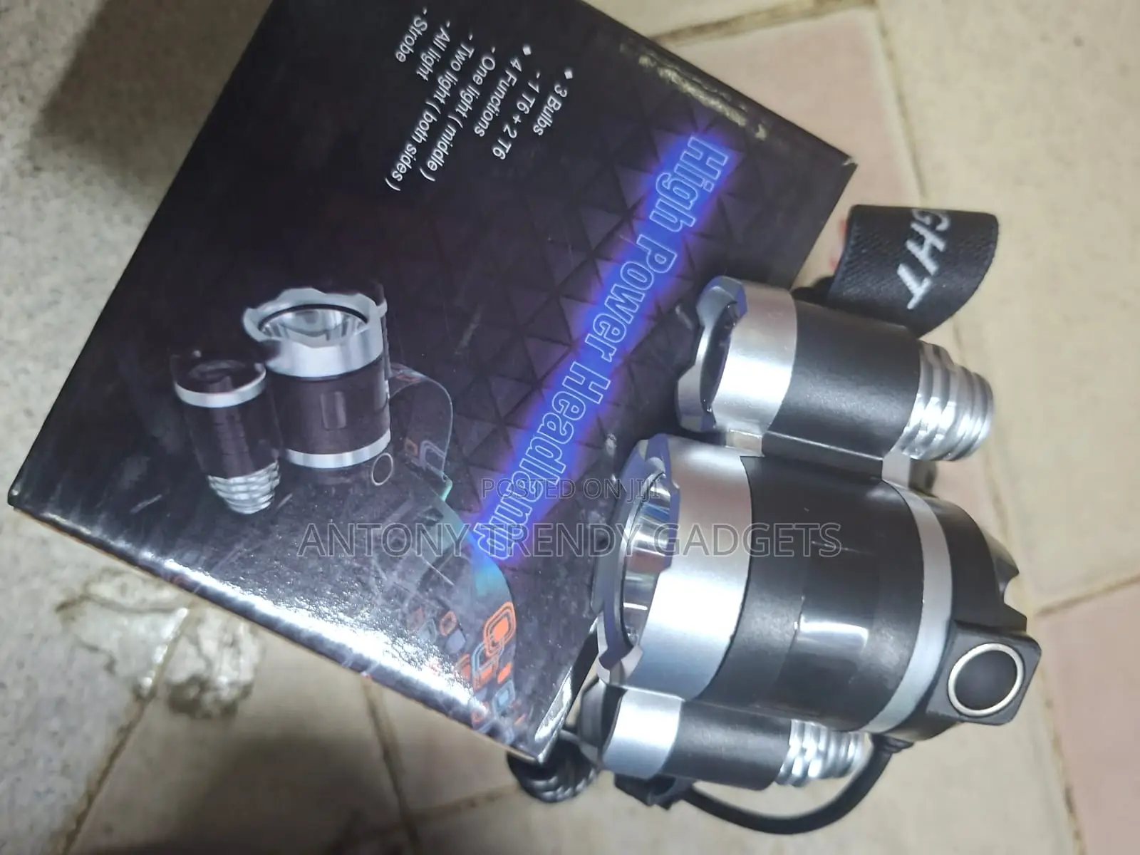 Rechargeable High Power Headlamp 3 T6 Led Waterproof