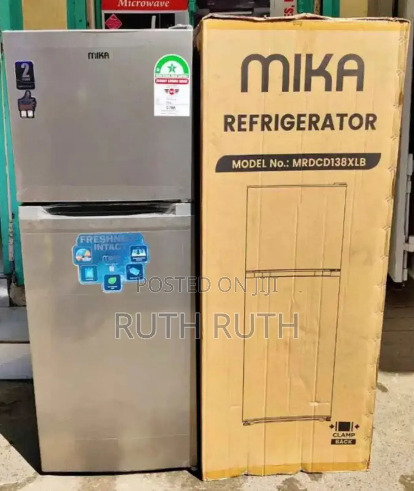 Mika 138xlb Double Door Silver Fridge