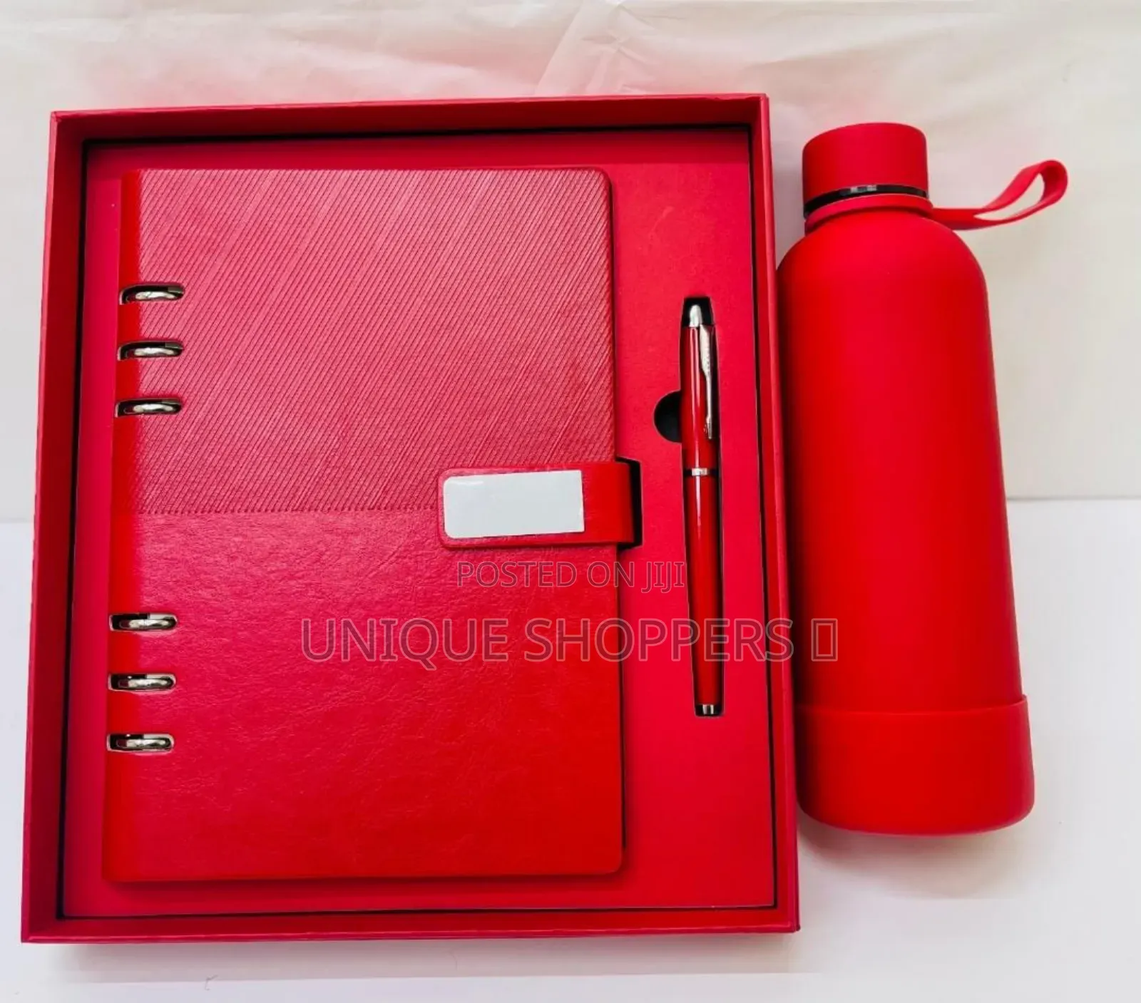Executive Buckle Note Book Set With Thermal Bottle