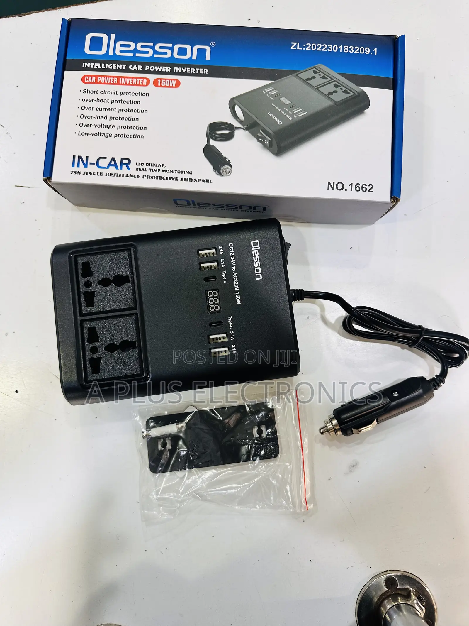 Olesson 1662 Car Inverter 150w – Portable 12v Car Power Inverter