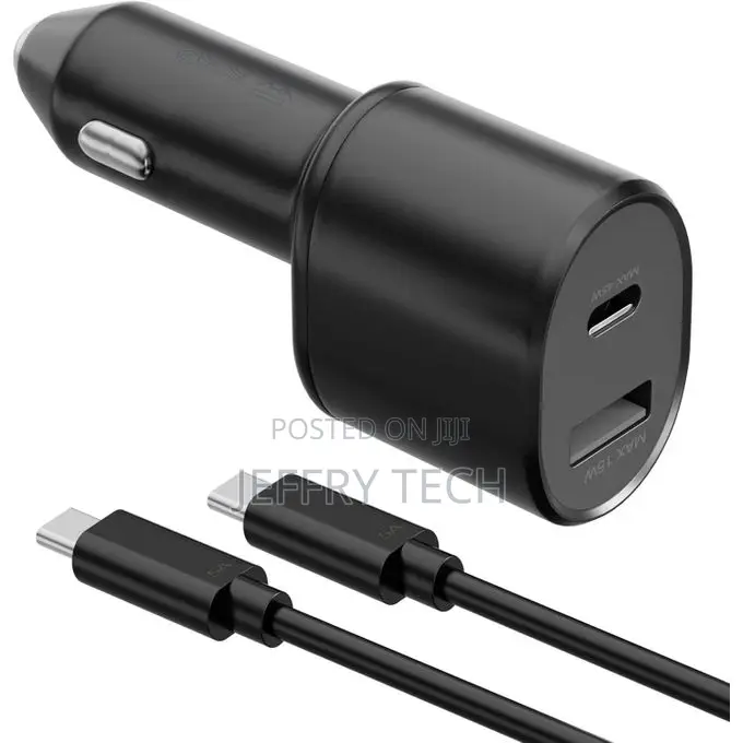 Samsung Original Super Fast Dual Car Charger 45w+15w With Type C to C