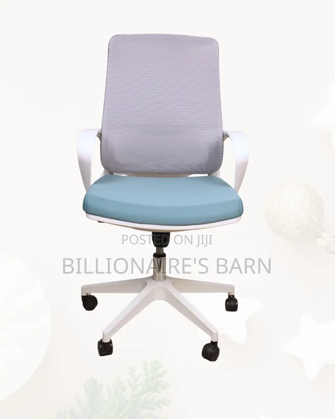 White Mid-Back Chair | Easy Adjustability for Different Desk Heights |