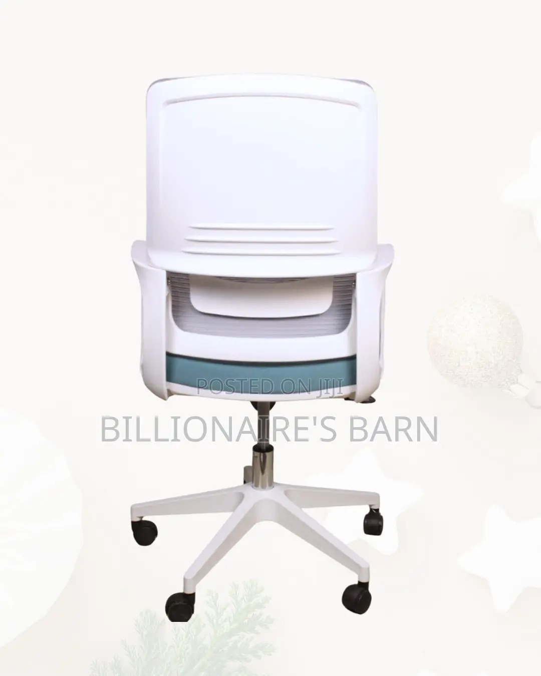 White Mid-Back Chair | Easy Adjustability for Different Desk Heights |